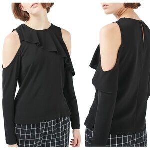 Topshop Izzy Cold Shoulder Ruffle Top